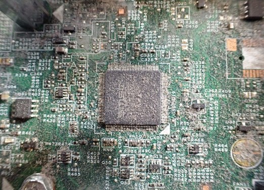 Dell Computer Circuit Board before decontamination (1)