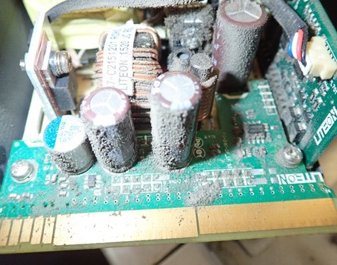 HP Network Switch Power Supply before decontamination