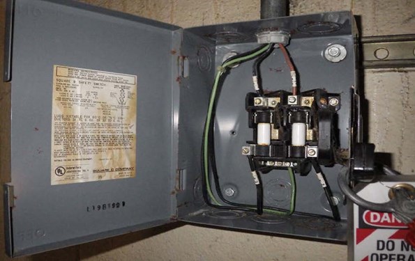 Figure 2.0 Square D Disconnect Switch After Decontamination