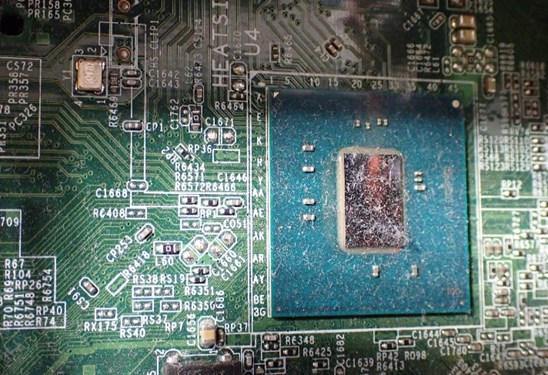 Dell Desktop Computer Circuit Board before decontamination